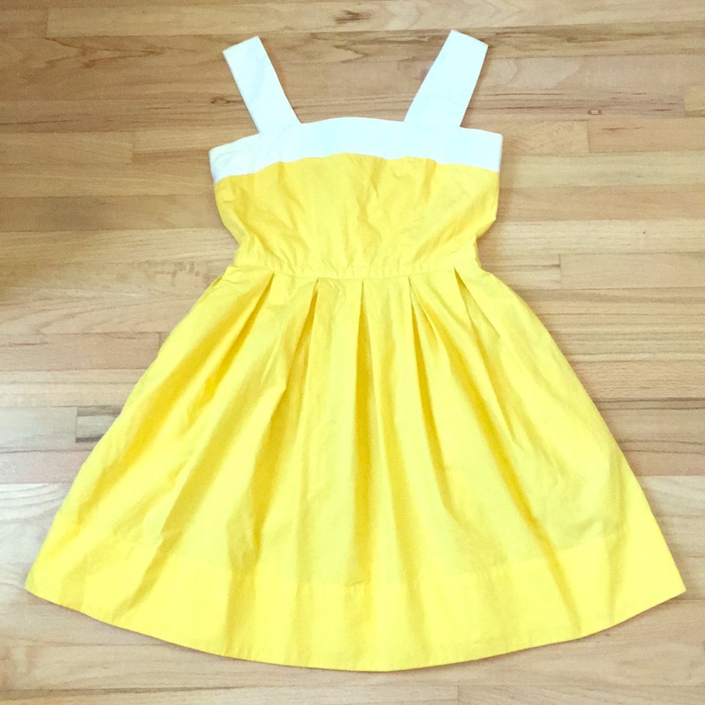 Canary yellow and white dress